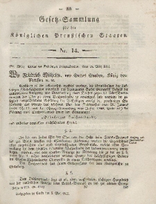 Gesetz-Sammlung für die Königlichen Preussischen Staaten, 5. Mai, 1855, nr. 14.