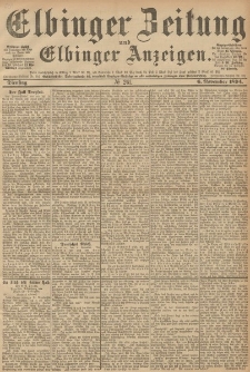 Elbinger Zeitung und Elbinger Anzeigen, Nr. 261 Dienstag 06. November 1894