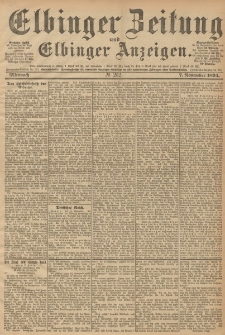 Elbinger Zeitung und Elbinger Anzeigen, Nr. 262 Mittwoch 07. November 1894