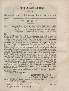 Gesetz-Sammlung für die Königlichen Preussischen Staaten, 4. August, 1855, nr. 29.