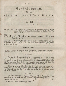 Gesetz-Sammlung für die Königlichen Preussischen Staaten, 10. August, 1855, nr. 30.