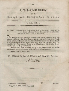 Gesetz-Sammlung für die Königlichen Preussischen Staaten, 18. August, 1855, nr. 32.
