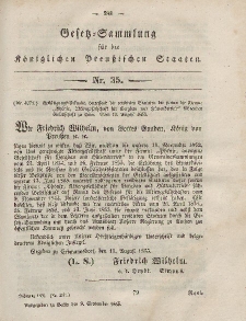 Gesetz-Sammlung für die Königlichen Preussischen Staaten, 8. September, 1855, nr. 35.