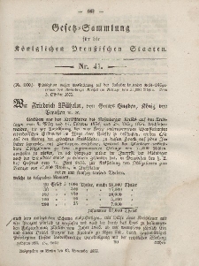 Gesetz-Sammlung für die Königlichen Preussischen Staaten, 13. November, 1855, nr. 41.