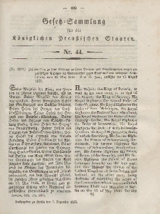 Gesetz-Sammlung für die Königlichen Preussischen Staaten, 7. Dezember, 1855, nr. 44.