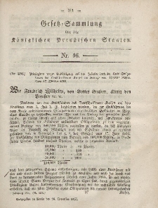Gesetz-Sammlung f&uuml;r die K&ouml;niglichen Preussischen Staaten, 24. Dezember, 1855, nr. 46.