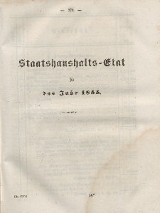 Gesetz-Sammlung für die Königlichen Preussischen Staaten, (Staatshaushalts-Etat füf das Jahr 1855)