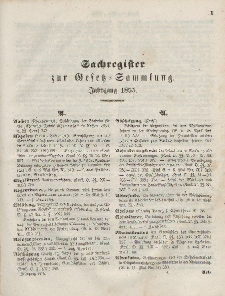 Gesetz-Sammlung für die Königlichen Preussischen Staaten, (Sachregister), 1855
