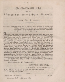 Gesetz-Sammlung für die Königlichen Preussischen Staaten, 22. Januar, 1856, nr. 2.