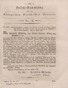 Gesetz-Sammlung für die Königlichen Preussischen Staaten, 31. März, 1856, nr. 13.