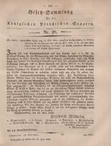 Gesetz-Sammlung für die Königlichen Preussischen Staaten, 13. Juni, 1856, nr. 28.