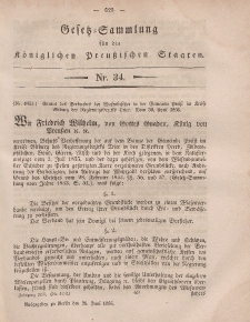 Gesetz-Sammlung für die Königlichen Preussischen Staaten, 28. Juni, 1856, nr. 34.