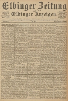 Elbinger Zeitung und Elbinger Anzeigen, Nr. 268 Mittwoch 14. November 1894