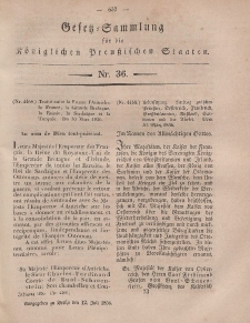 Gesetz-Sammlung für die Königlichen Preussischen Staaten, 12. Juli, 1856, nr. 36.