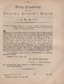 Gesetz-Sammlung für die Königlichen Preussischen Staaten, 28. Juli, 1856, nr. 40.