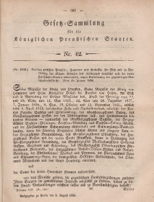 Gesetz-Sammlung für die Königlichen Preussischen Staaten, 8. August, 1856, nr. 42.