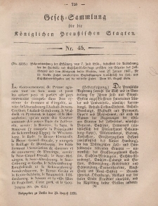Gesetz-Sammlung für die Königlichen Preussischen Staaten, 30. August, 1856, nr. 45.