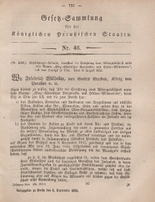Gesetz-Sammlung für die Königlichen Preussischen Staaten, 8. September, 1856, nr. 46.