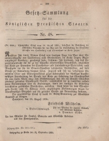 Gesetz-Sammlung für die Königlichen Preussischen Staaten, 18. September, 1856, nr. 48.
