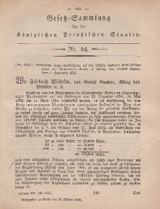 Gesetz-Sammlung für die Königlichen Preussischen Staaten, 25. Oktober, 1856, nr. 54.