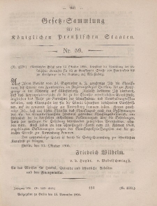 Gesetz-Sammlung für die Königlichen Preussischen Staaten, 15. November, 1856, nr. 59.