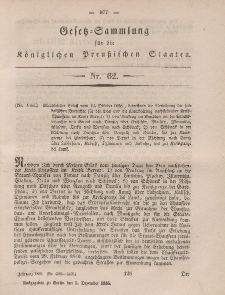 Gesetz-Sammlung für die Königlichen Preussischen Staaten, 5. Dezember, 1856, nr. 62.