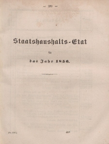 Gesetz-Sammlung für die Königlichen Preussischen Staaten, (Staatshaushalts-Etat füf das Jahr 1856)