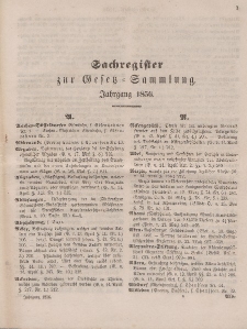 Gesetz-Sammlung für die Königlichen Preussischen Staaten, (Sachregister), 1856