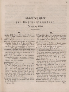Gesetz-Sammlung für die Königlichen Preussischen Staaten, (Sachregister), 1856
