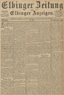 Elbinger Zeitung und Elbinger Anzeigen, Nr. 274 Mittwoch 21. November 1894