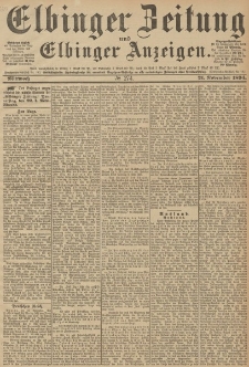 Elbinger Zeitung und Elbinger Anzeigen, Nr. 274 Mittwoch 21. November 1894