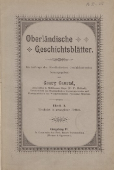 Oberländische Geschichtsblätter, Heft 1, 1899