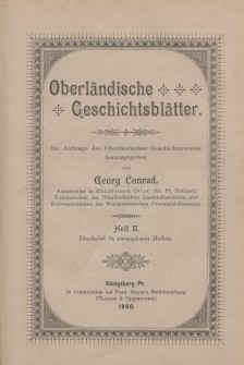Oberländische Geschichtsblätter, Heft 2, 1900