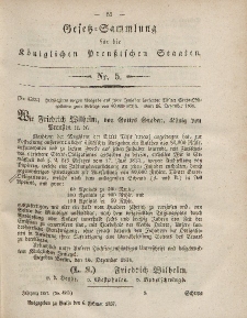 Gesetz-Sammlung für die Königlichen Preussischen Staaten, 6. Februar, 1857, nr. 5.