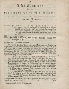 Gesetz-Sammlung für die Königlichen Preussischen Staaten, 28. Februar, 1857, nr. 9.