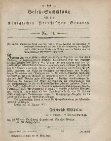 Gesetz-Sammlung für die Königlichen Preussischen Staaten, 14. März, 1857, nr. 11.
