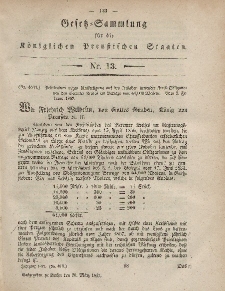 Gesetz-Sammlung für die Königlichen Preussischen Staaten, 20. März, 1857, nr. 13.
