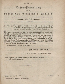 Gesetz-Sammlung für die Königlichen Preussischen Staaten, 28. April, 1857, nr. 22.
