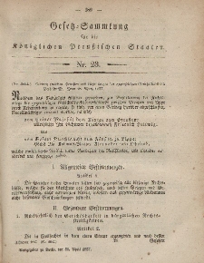 Gesetz-Sammlung für die Königlichen Preussischen Staaten, 30. April, 1857, nr. 23.