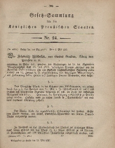 Gesetz-Sammlung für die Königlichen Preussischen Staaten, 23. Mai, 1857, nr. 24.