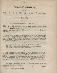 Gesetz-Sammlung für die Königlichen Preussischen Staaten, 29. Mai, 1857, nr. 25.
