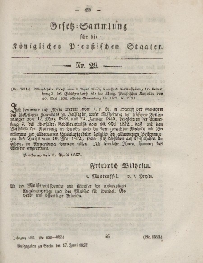 Gesetz-Sammlung für die Königlichen Preussischen Staaten, 17. Juni, 1857, nr. 29.