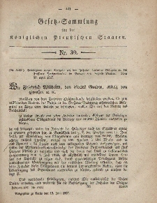 Gesetz-Sammlung für die Königlichen Preussischen Staaten, 19. Juni, 1857, nr. 30.