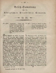 Gesetz-Sammlung für die Königlichen Preussischen Staaten, 22. Juni, 1857, nr. 31.