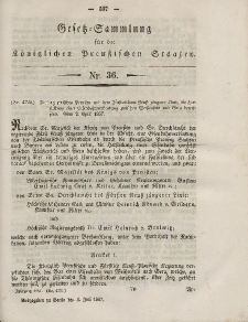 Gesetz-Sammlung für die Königlichen Preussischen Staaten, 4. Juli, 1857, nr. 36.