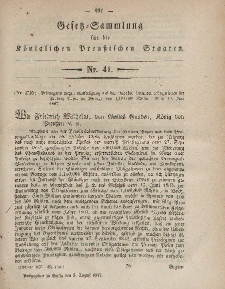 Gesetz-Sammlung für die Königlichen Preussischen Staaten, 5. August, 1857, nr. 41.