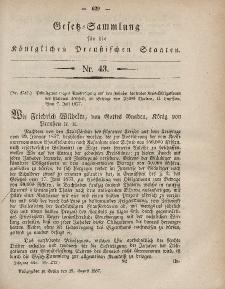 Gesetz-Sammlung für die Königlichen Preussischen Staaten, 19. August, 1857, nr. 43.