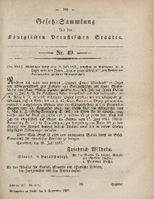 Gesetz-Sammlung für die Königlichen Preussischen Staaten, 8. September, 1857, nr. 49.