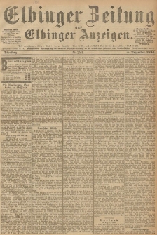Elbinger Zeitung und Elbinger Anzeigen, Nr. 284 Dienstag 04. December 1894
