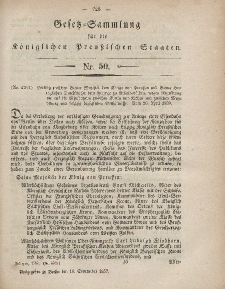 Gesetz-Sammlung für die Königlichen Preussischen Staaten, 10. September, 1857, nr. 50.
